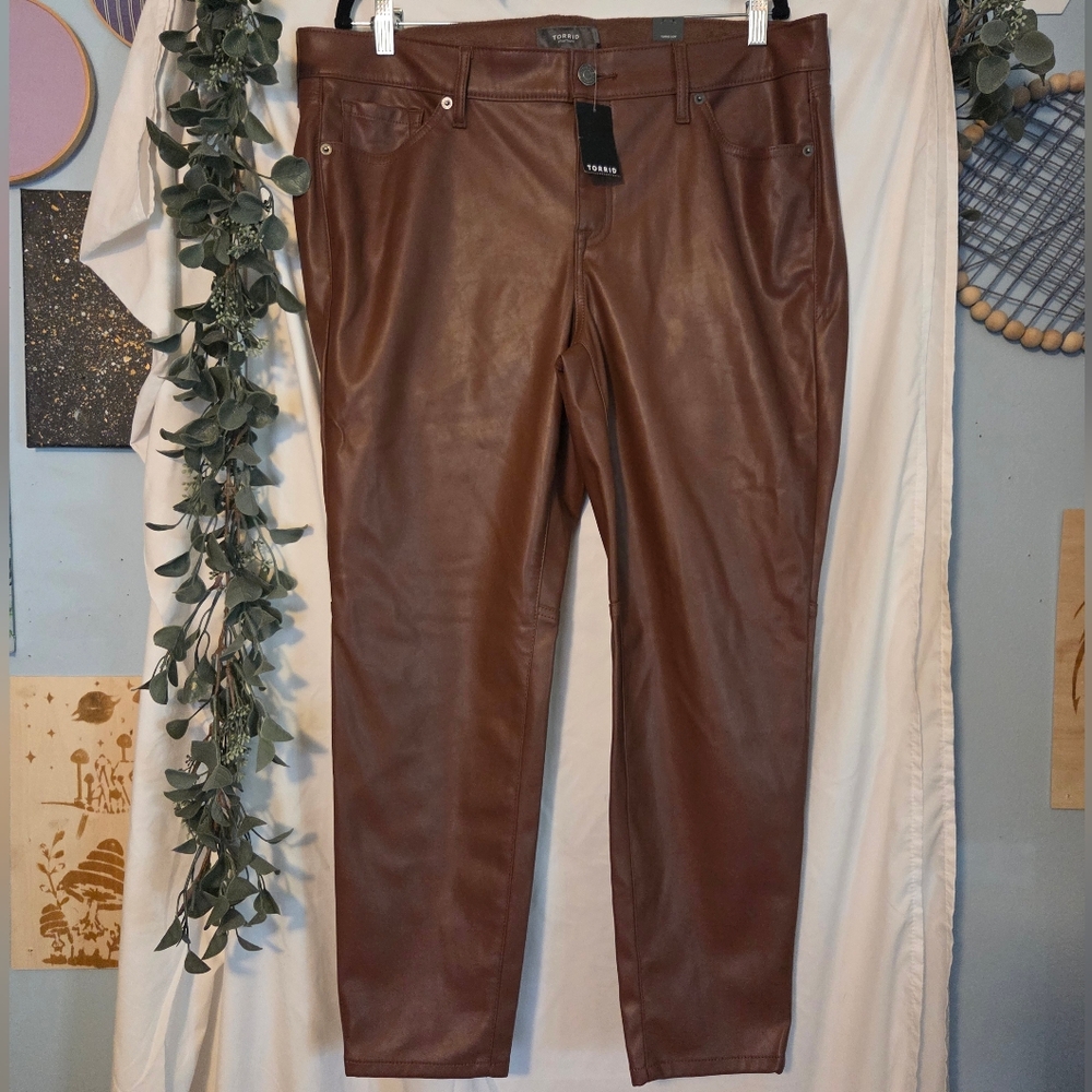 Torrid Root Beer Leather Pants